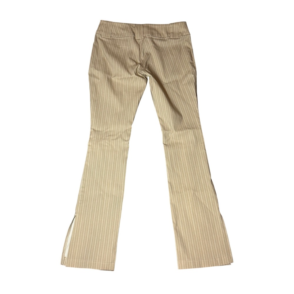 NWT Topshop Petite Tan Pinstripe Flare Leg Trousers Side Slit Pants US 2 NEW - Picture 5 of 10